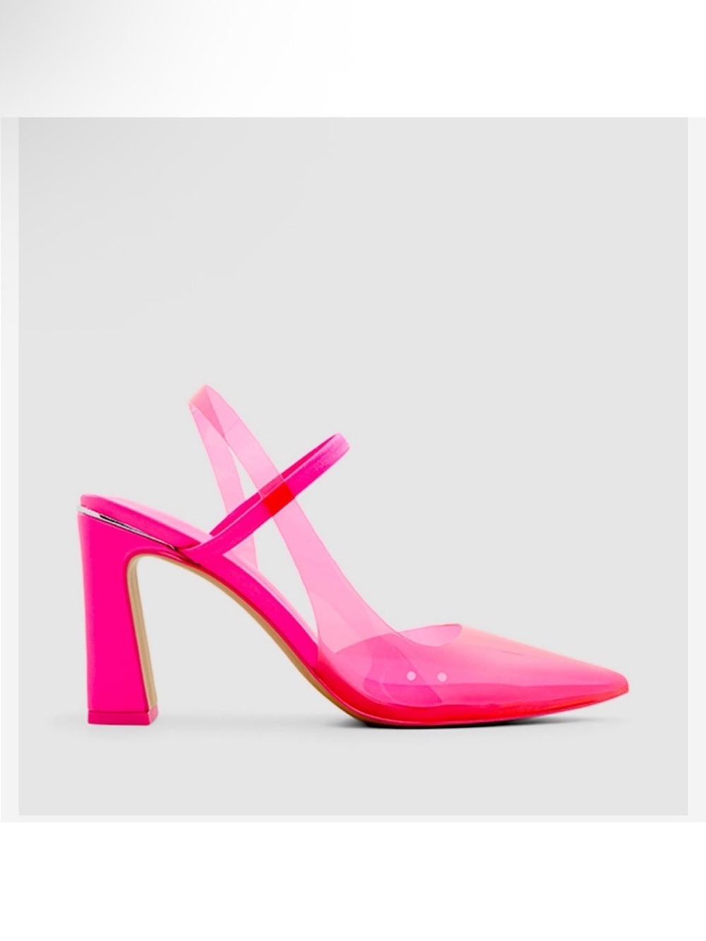 Call it Spring Women's Hot Pink Clear Slingback Pointed Toe Heels